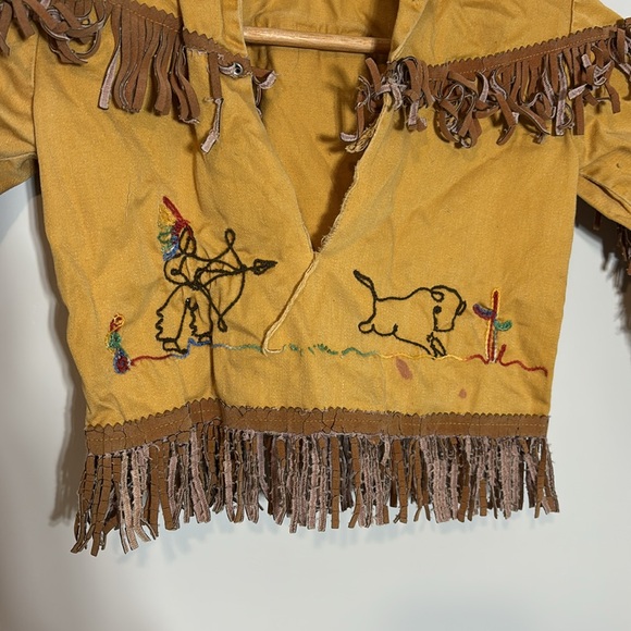 Vintage 50s Walls of Texas Western Embroidered Fringe Jacket - Picture 2 of 4